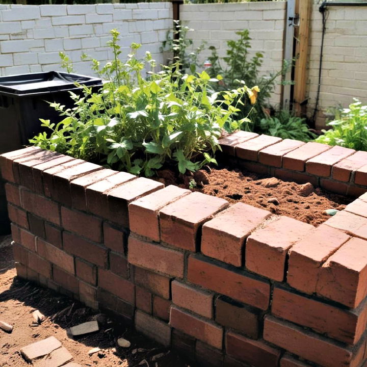 compost bin using bricks