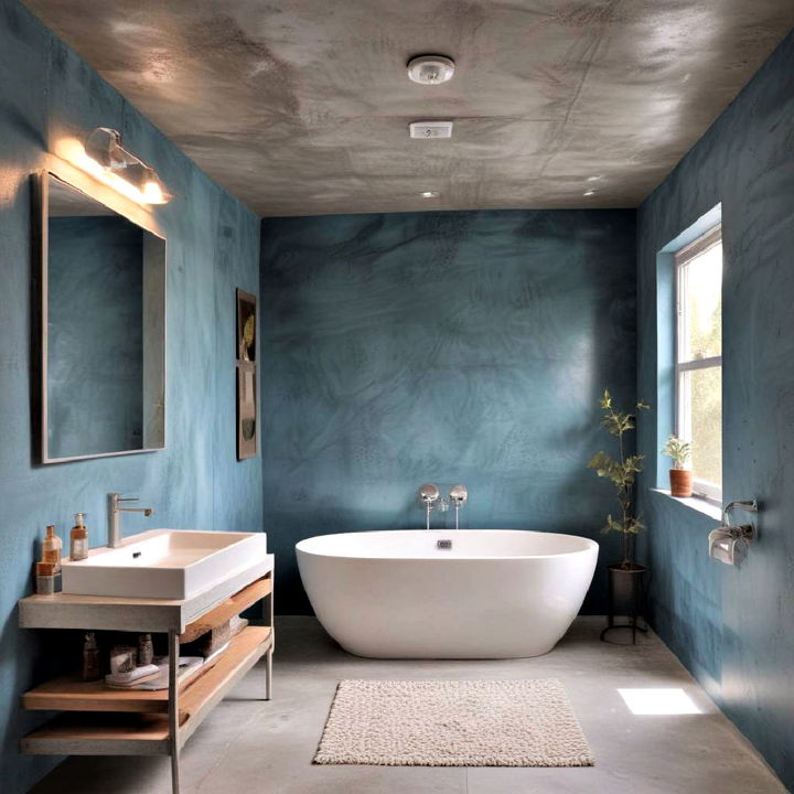 concrete ceiling traditional bathroom design