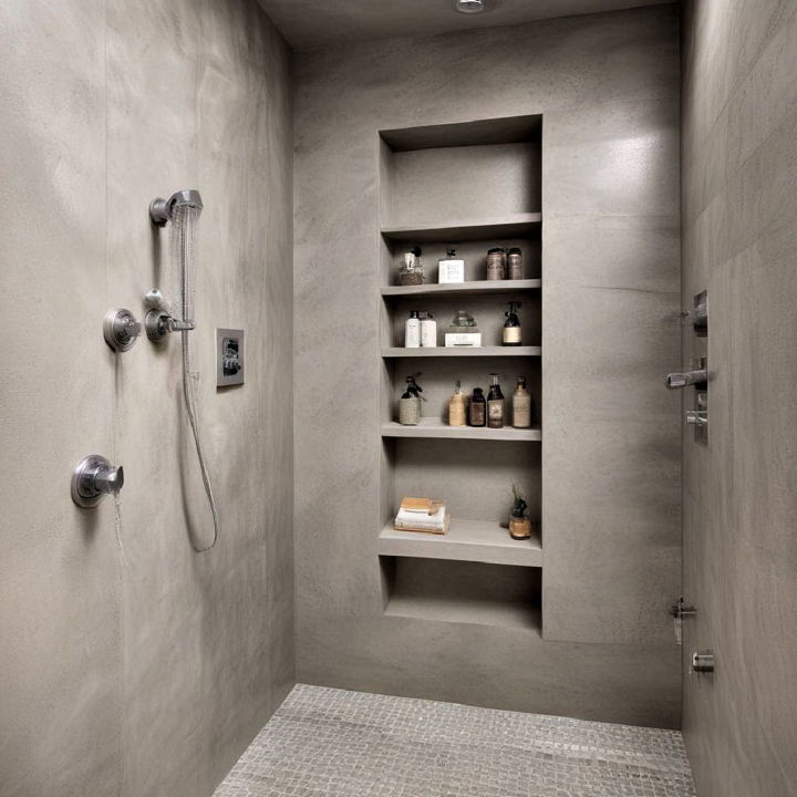 concrete shower niche