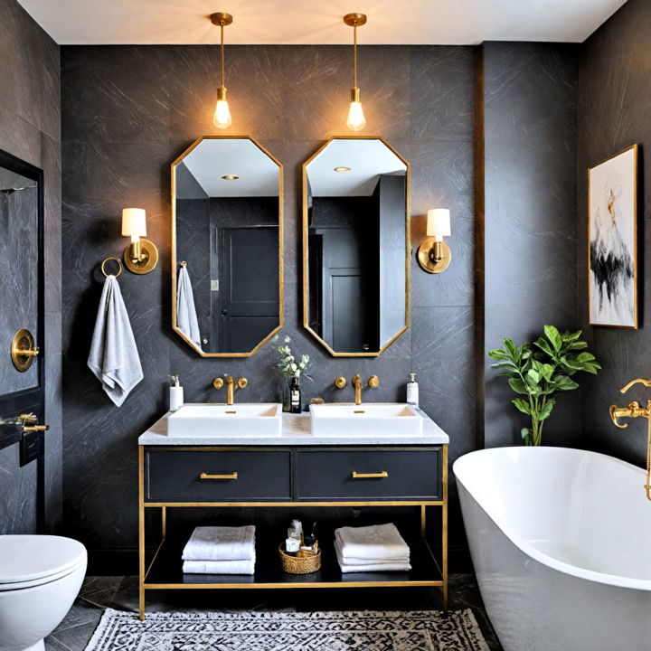 contemporary glamour bathroom