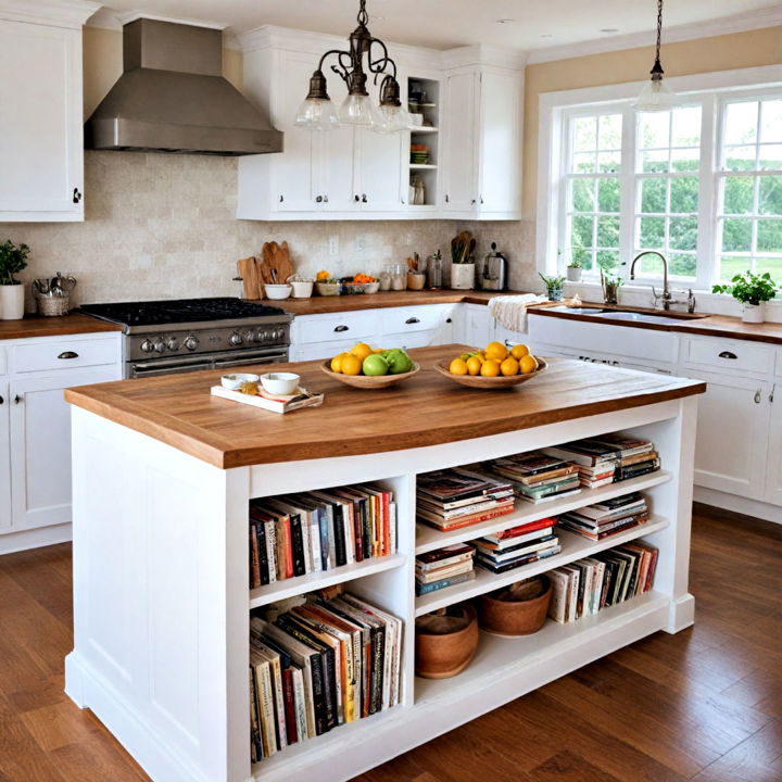 cookbook storage kitchen island