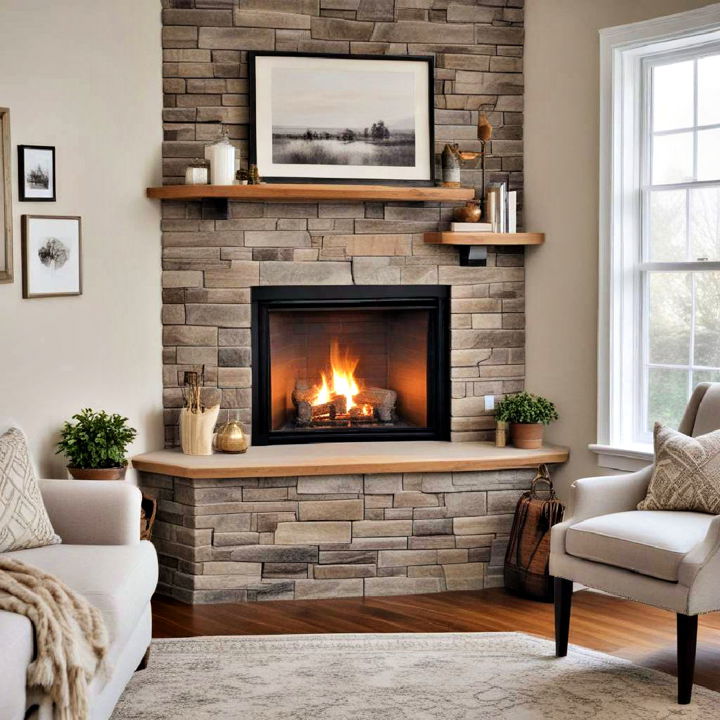 corner fireplace for small living room