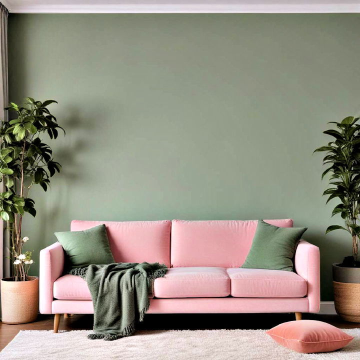 cozy and calm powder pink couch