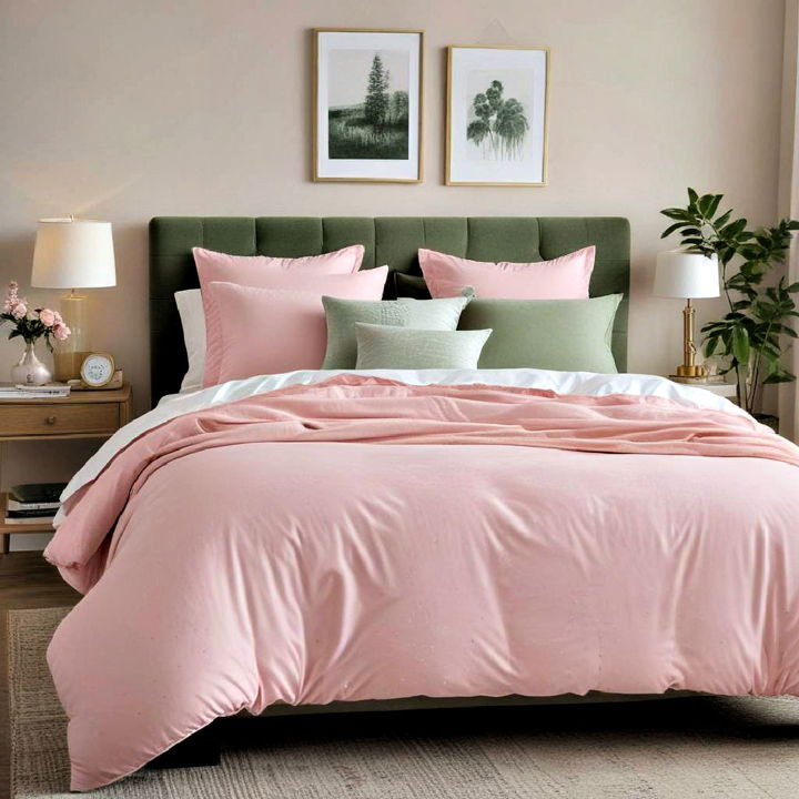 cozy and inviting pink bedding