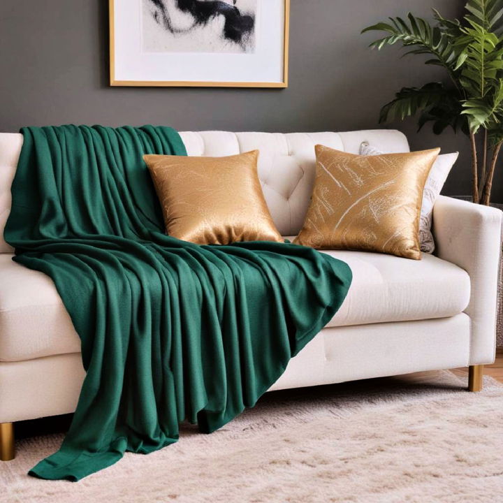 cozy and stylish emerald green throw blanket