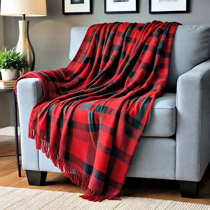 cozy black and red throw blankets