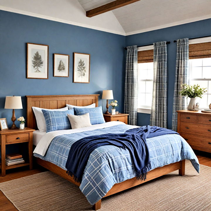 cozy cabin girls blue bedroom