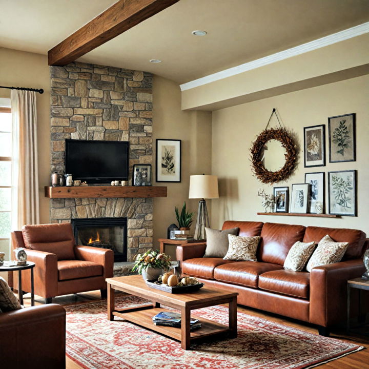 cozy cabin vibe living room