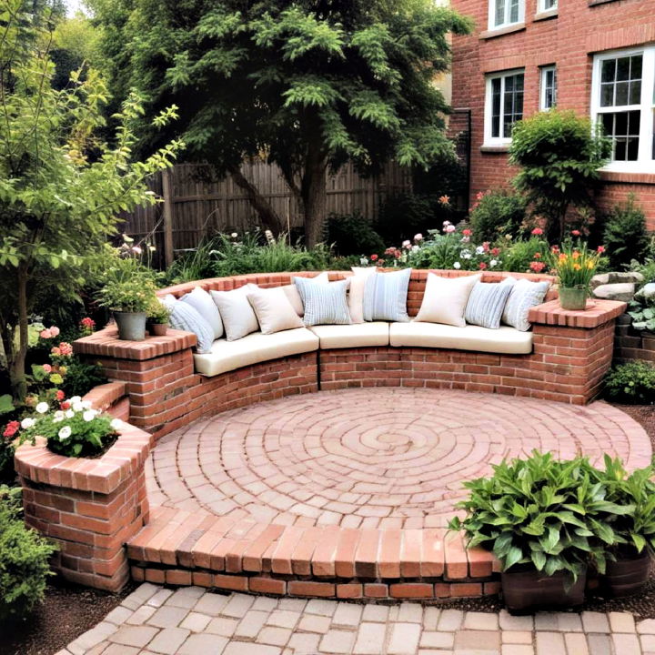 cozy corner brick seating area