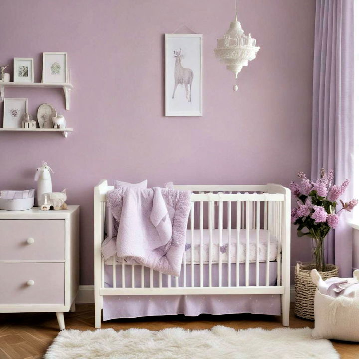 cozy lilac bedding nursery decor