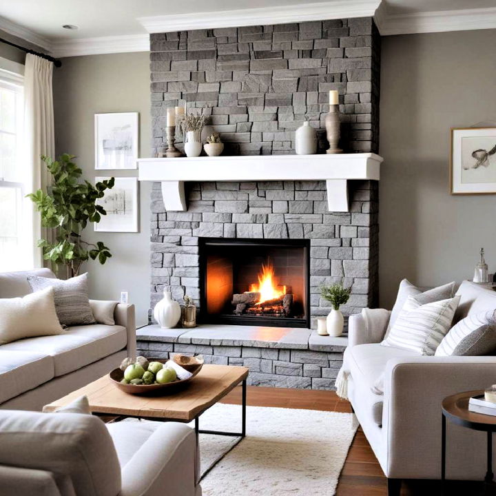 cozy living room fireplace