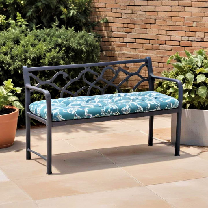 cozy plush cushioned bench for garden