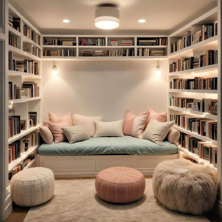 cozy reading nook for basement