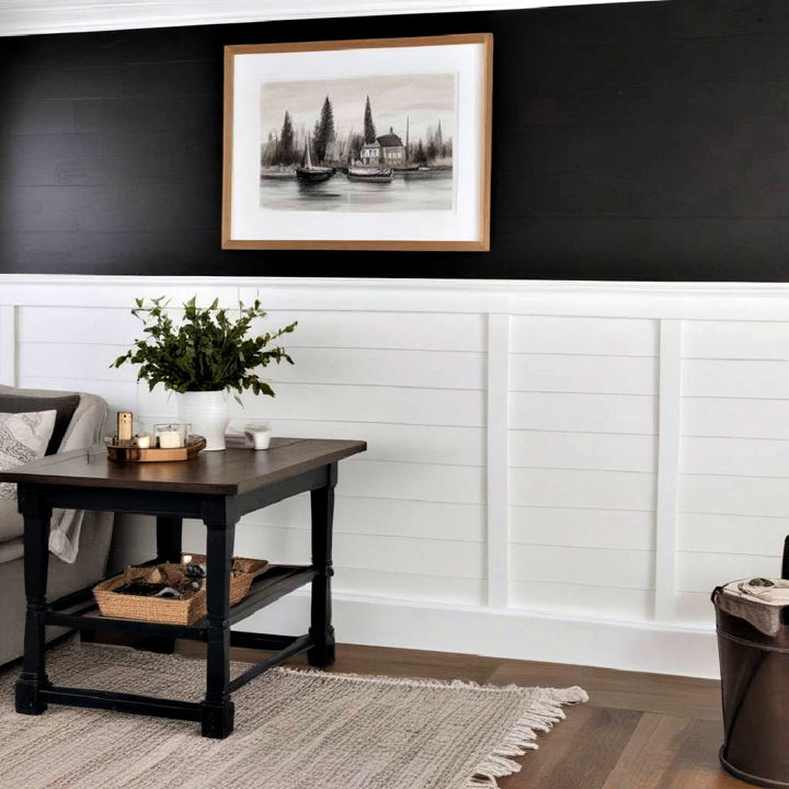 cozy shiplap wainscoting