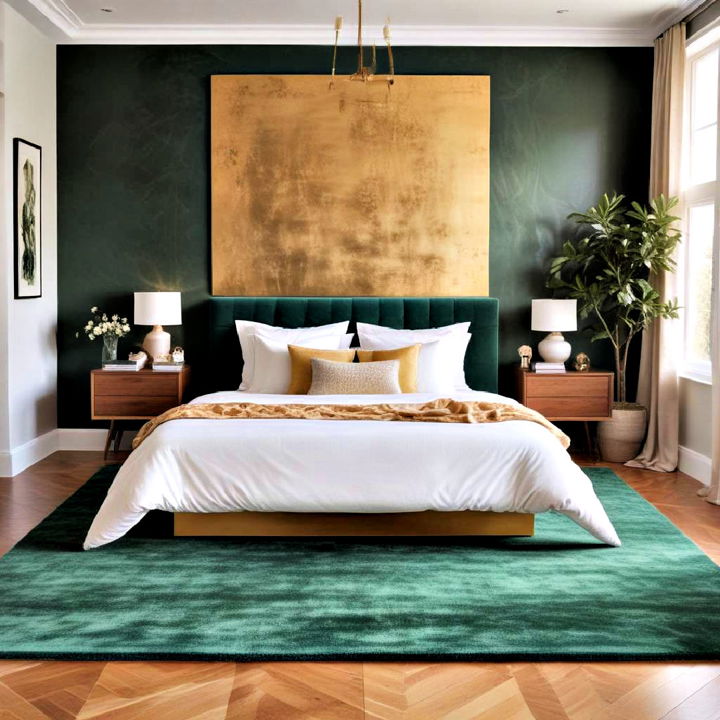 cozy textured green rug