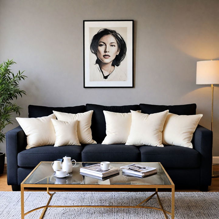 cream and black sofa set for living room