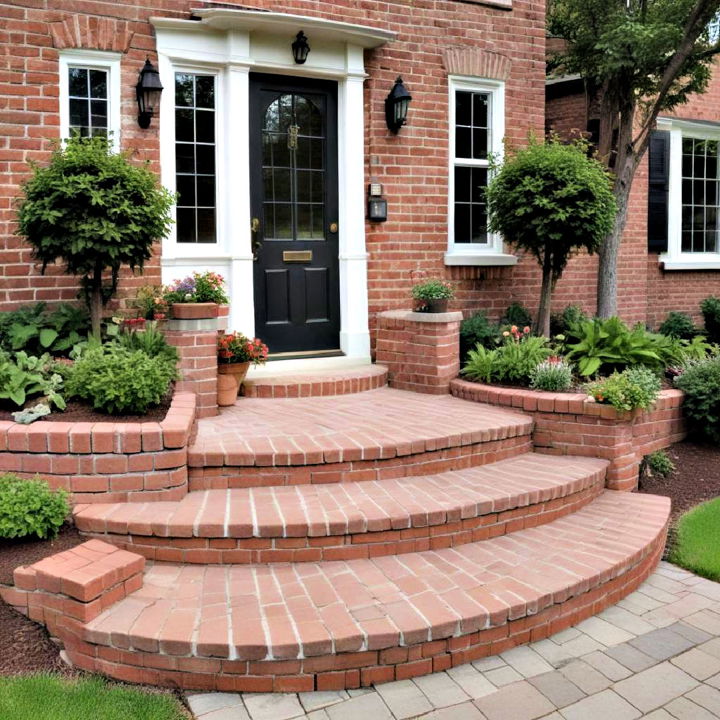 curved brick steps