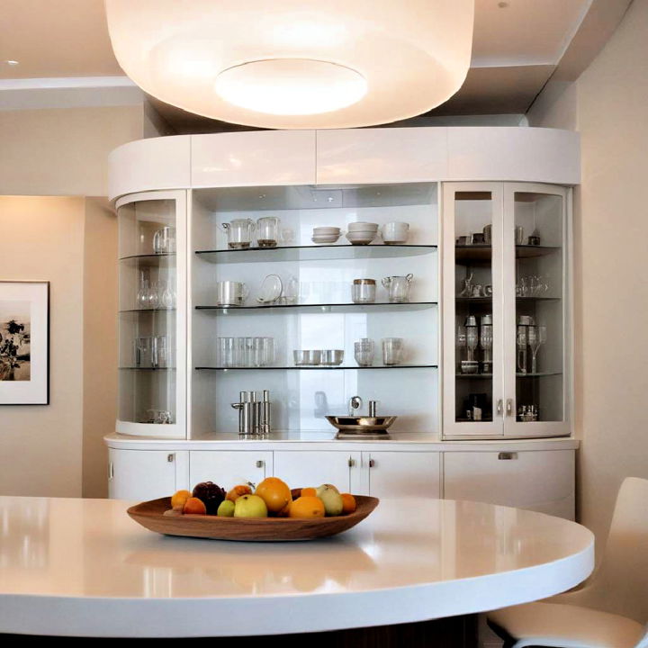 curved glass cabinets