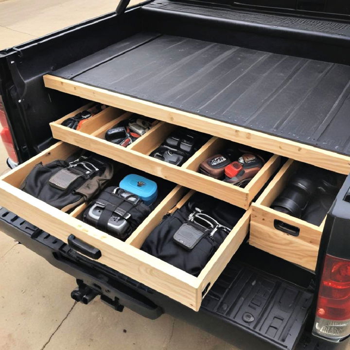 custom built inserts for truck bed storage