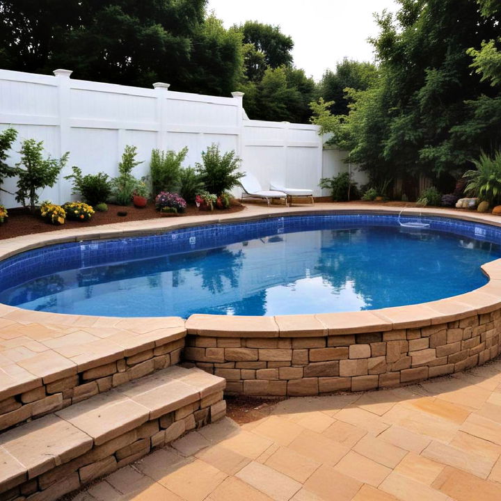 custom semi inground pool