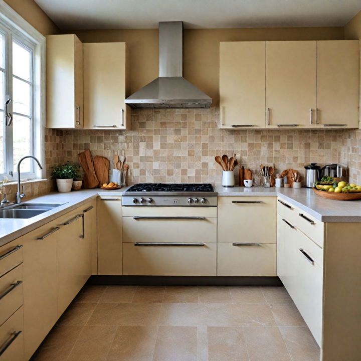 customizable finishes with beige cabinets