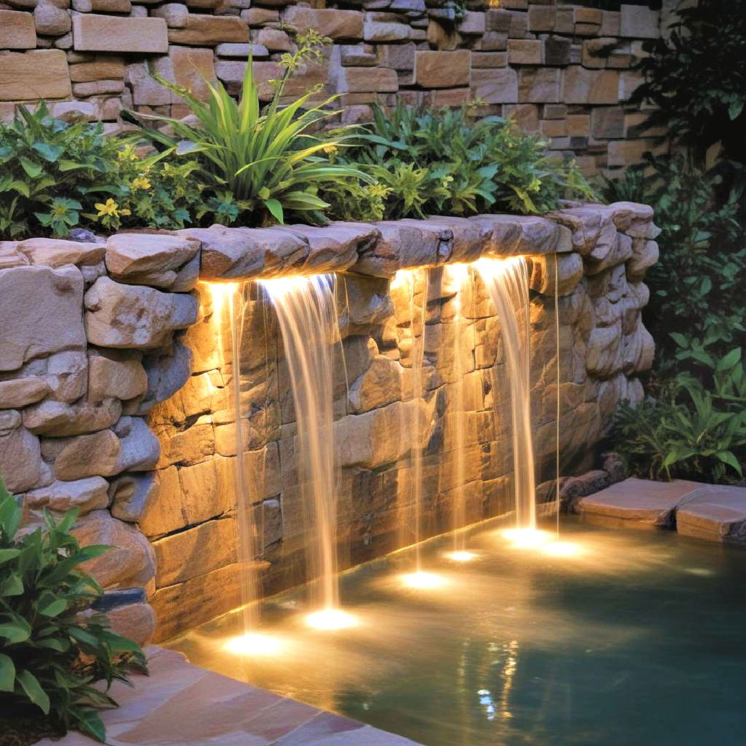 customizable led lit waterfall