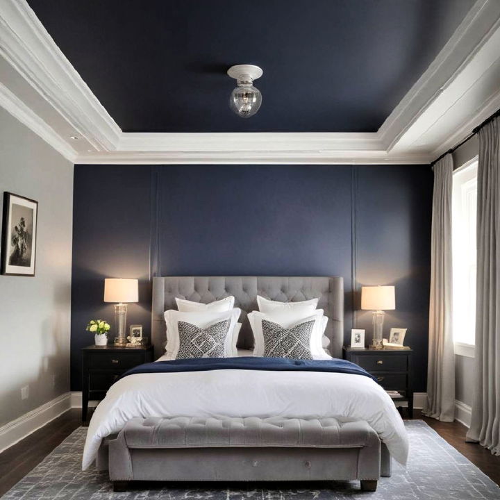 dark blue ceiling to add depth