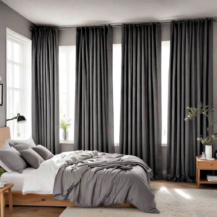 dark grey curtains for any bedroom