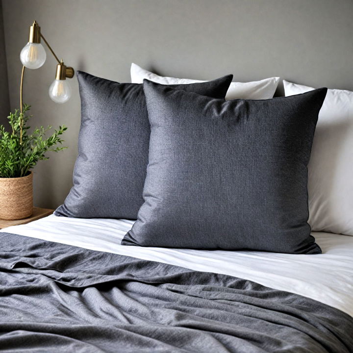 dark grey decorative cushions