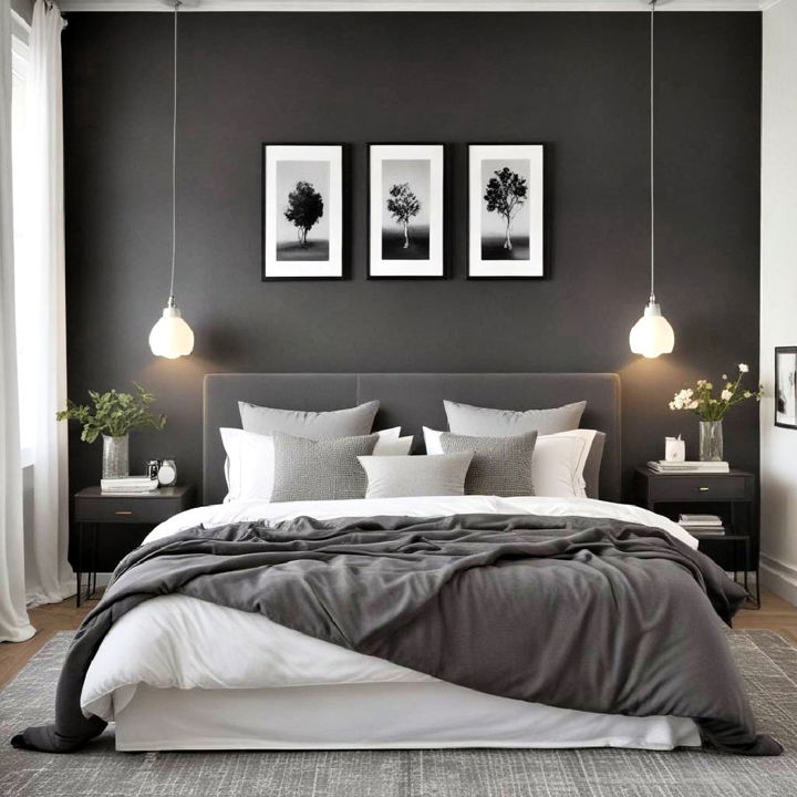 dark grey walls for bedroom