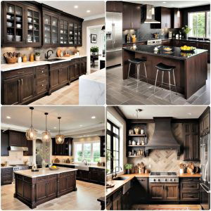 dark wood kitchen cabinets