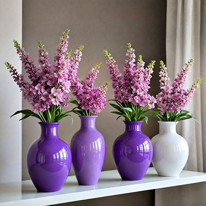 decorative purple vases