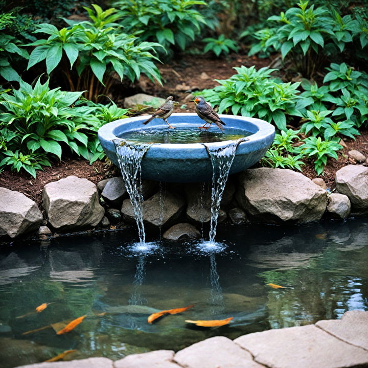 delightful bird bath waterfall