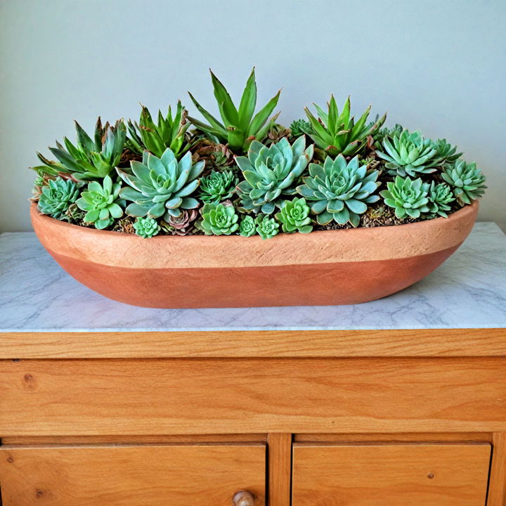 dough bowl as unique plant holder