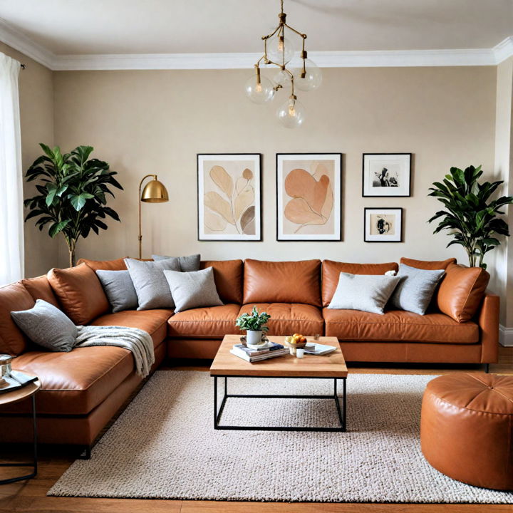 earthy brown modular sofa