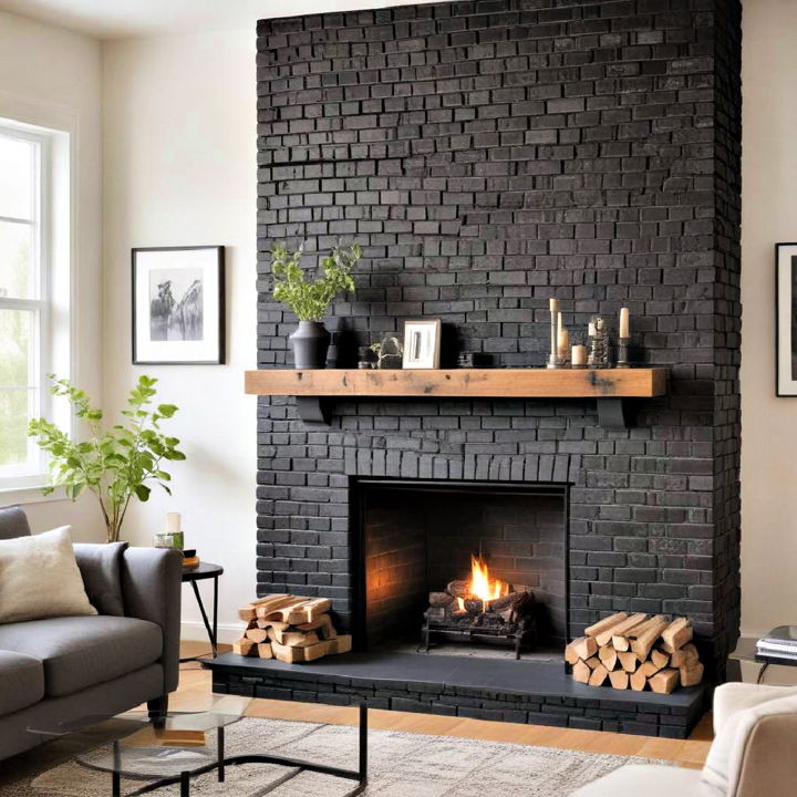 eco friendly black brick fireplace