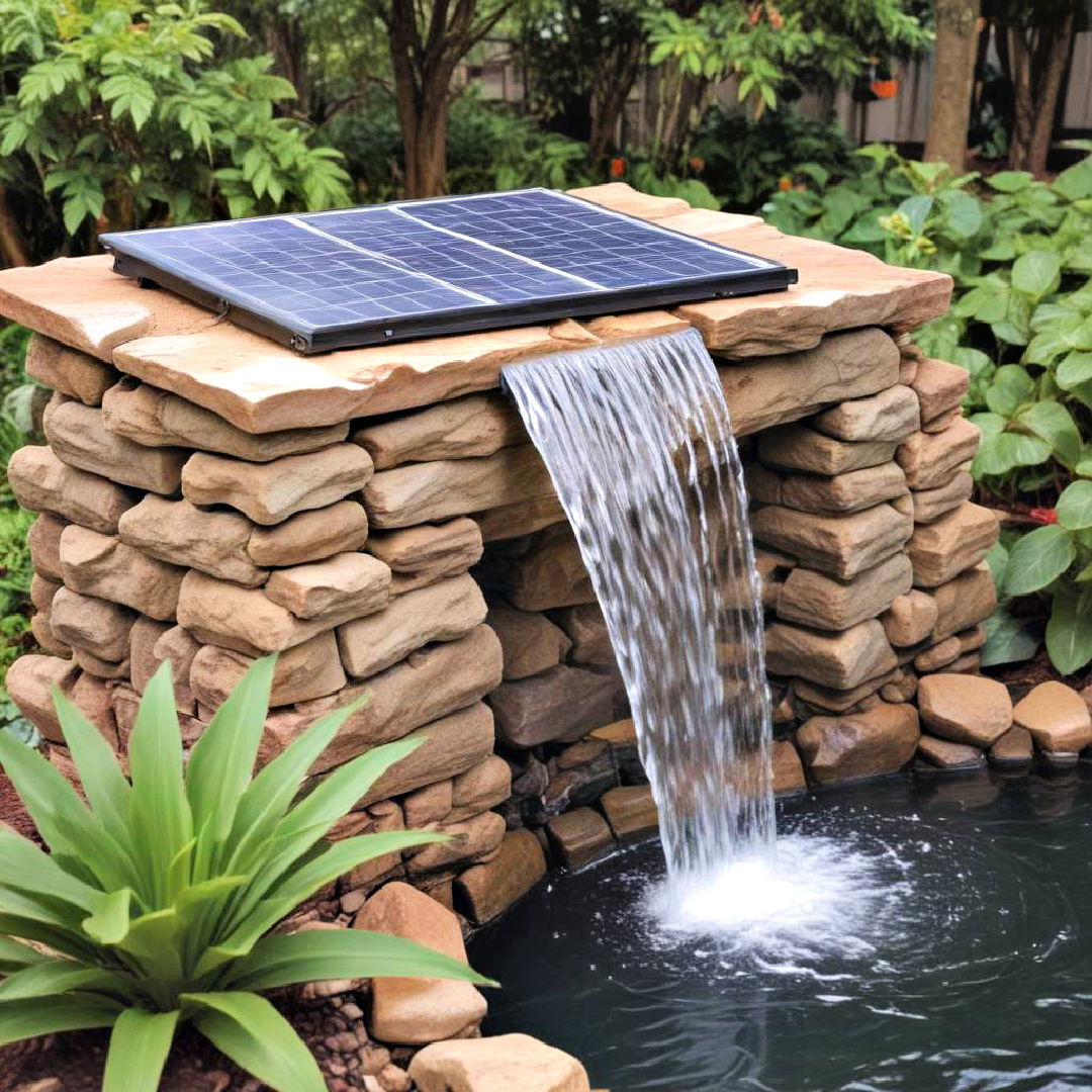 eco friendly solar powered waterfall