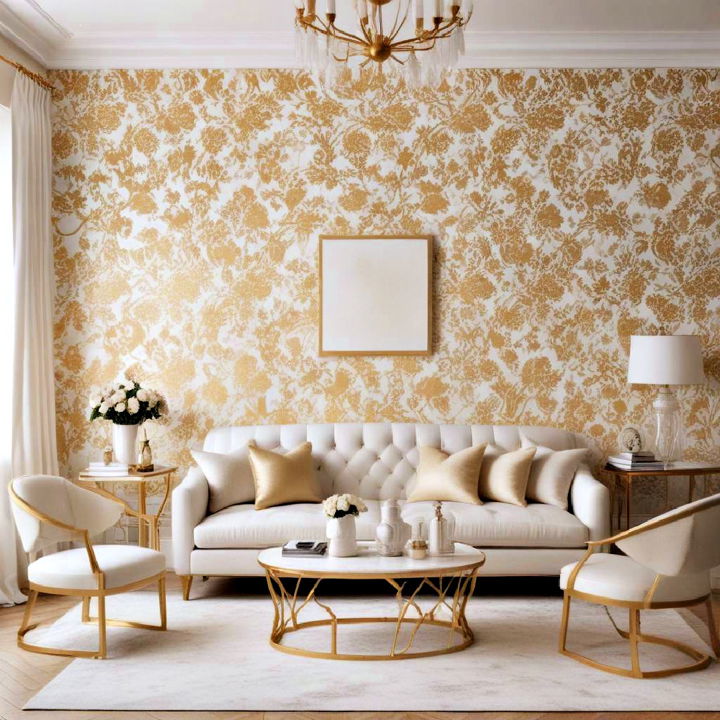 elegan gold and white wallpaper