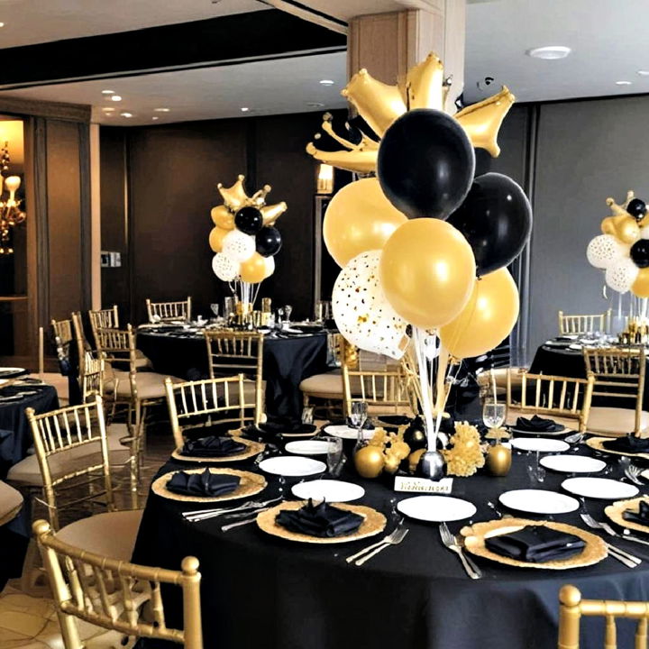 elegance black and gold balloons for any occasion