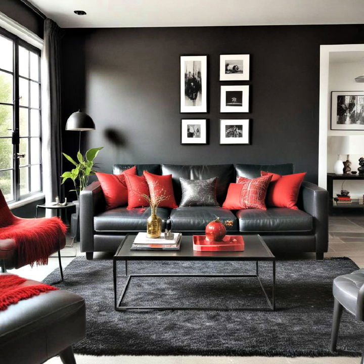 elegance black and red furnishings