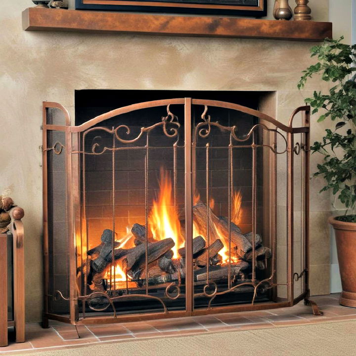 elegance copper fire screen