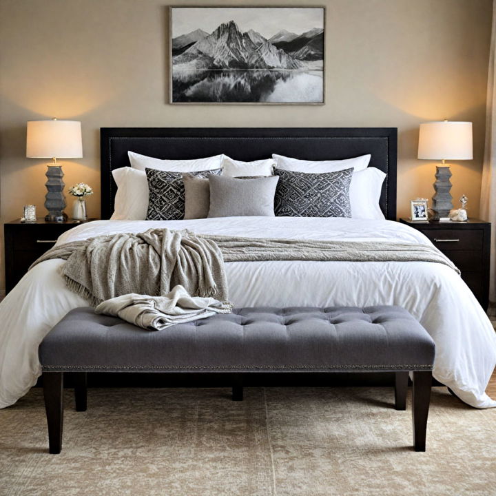 elegance grey bedroom bench