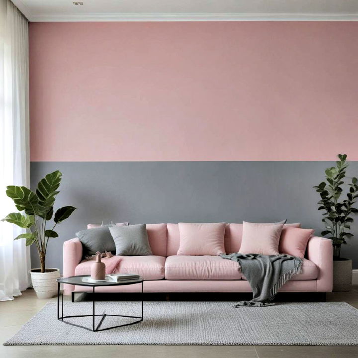 elegance pink and grey focal wall