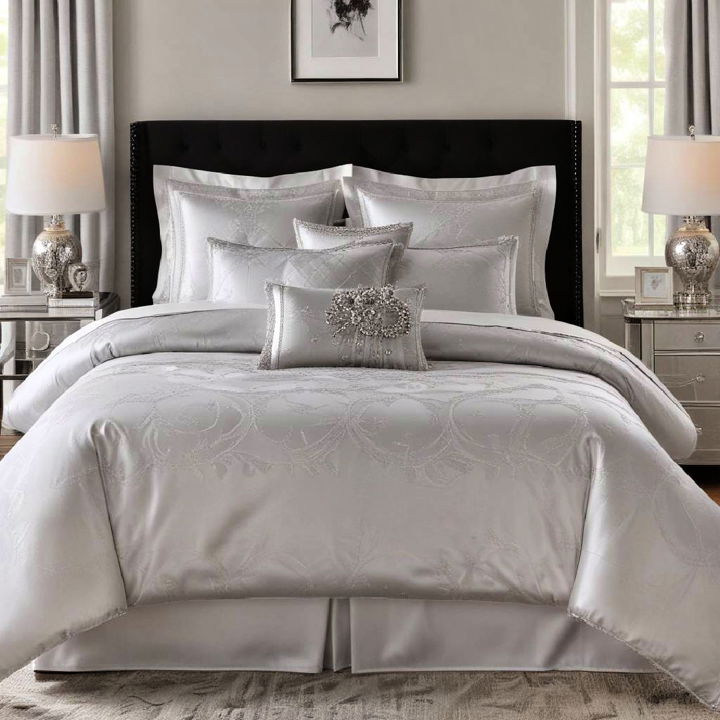 elegance silver bedding accessories