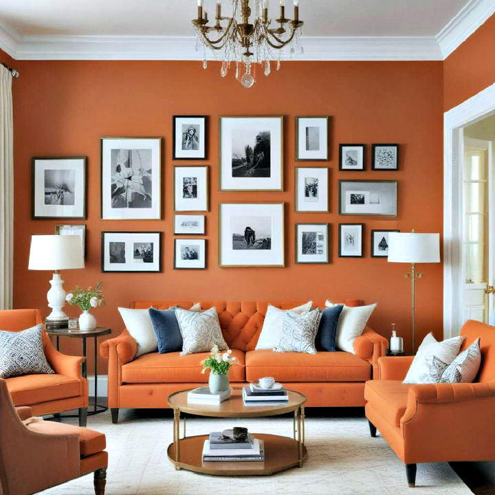 elegant and classic orange couch