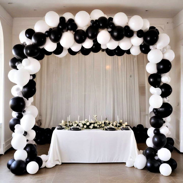 elegant black and white balloons