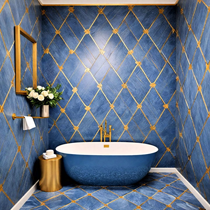 elegant blue and gold tile patterns