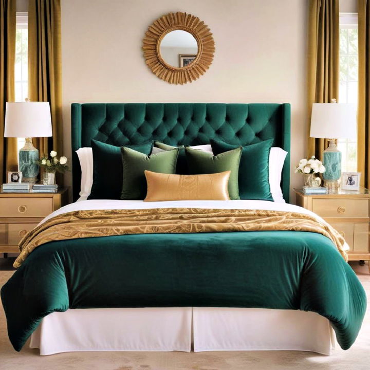 elegant emerald green bedding