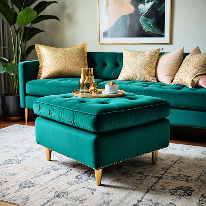 elegant emerald green ottoman