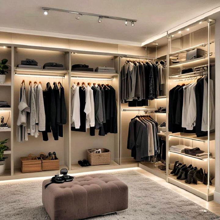 elegant led closet rods